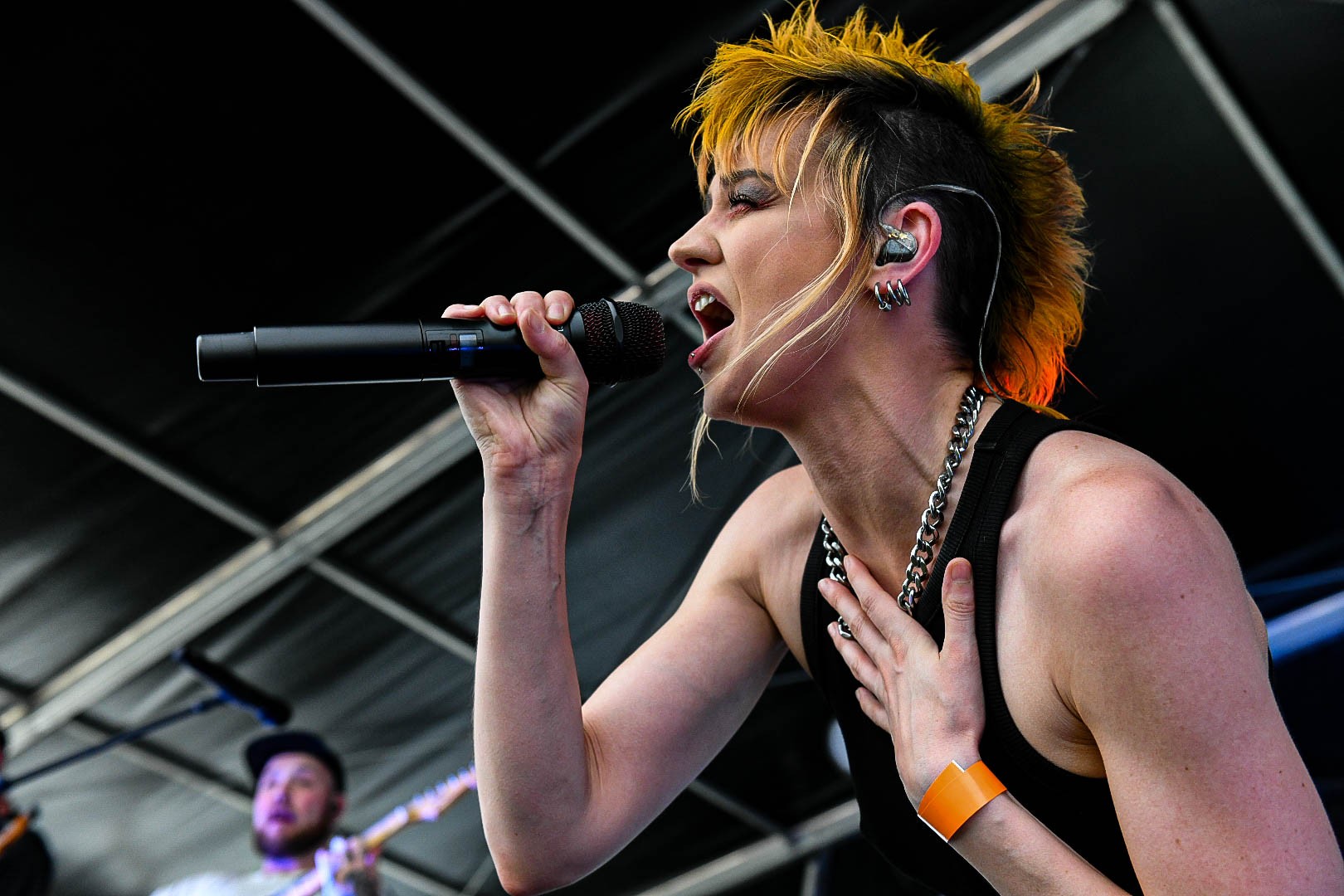 futuristic painting of farmland in space